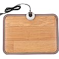 Livtribe AC 230V Heated Floor Mat for Foot, Wood Stripe Carbon Crystal Heating Pad, Electric Heated Foot Warmers for Office, Home