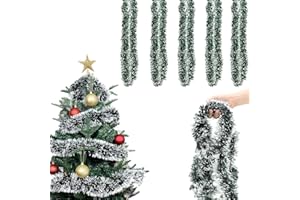 Ajuanbazha 10M Girlande Weihnachten, Weihnachtsbaum Girlande, Weihnachtsgirlande Weihnachtsdeko Tannengirlande, Hängende Dekoration für Haus Treppen Kamin Innen Außen (2M)