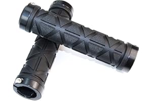 CAIJA-H Bike Handlebar Grips, Mountain Bike Grips Lock On, Bicycle Handlebar Grips for MTB,Downhill Black Professional Grips with Soft Anti-Slip Rubber, Bike Handlebar, 2PCS