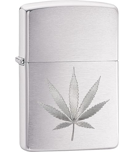 Zippo Sturmfeuerzeug Mit Cannabis Design – High Polish Indigo, Nachfüllbar, In Geschenkbox