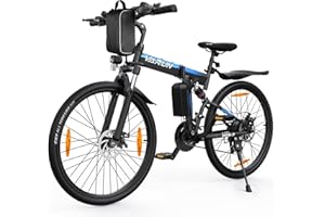 VARUN Bicicleta Electrica Plegable, Bicicleta Eléctrica de Montaña de 26 Pulgadas con Motor de 250W, Batería de Iones de Litio 48V, Bici Eléctrica Doblable de 21 Velocidades, MTB con 5 Modos