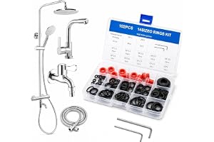 102-delat O-ringtätningsset med sortimentslåda och verktyg – gummitätningsringar för kran, dusch och rör – sanitär reparation