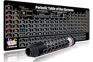 EXCO Tapis de Table Surdimensionné Grand XXL 80 * 30cm,Tapis de Souris avec Touches de Raccourci période d'éléments- Grand Tapis de Jeu XL avec Feuille de triche | Tapis de Clavier PC Office