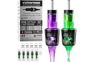 HAWINK Tattoo Nålsats 50 st för tatueringsmaskin #10 Bugpin RL+RM