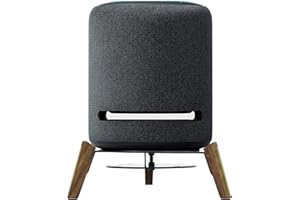 ALLOERY Wooden Stand for Echo Studio and Homepod 2nd/1st Gen Smart Speaker, Stable Desktop Mount for Better Sound and Home Decoration (Black Walnut with Metal Strip)