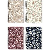Mini &Ccedil;i&ccedil;ekler Tasarım 4'l&uuml; Defter Seti - A5 Boyut, &Ccedil;izgisiz, Tel Spiralli - G&uuml;nl&uuml;k, Ajanda, Okul ve Anı Defteri