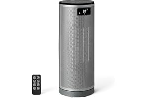 Amazon Basics Elektrische Heizung, tragbarer Keramik-Heizlüfter, 70° Oszillation, 1800W, 40cm, Grau