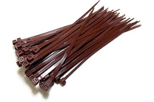 TR TIES Juego Bridas de Plastico para Cables 4,8mm x 300mm / marrón / 50 Piezas