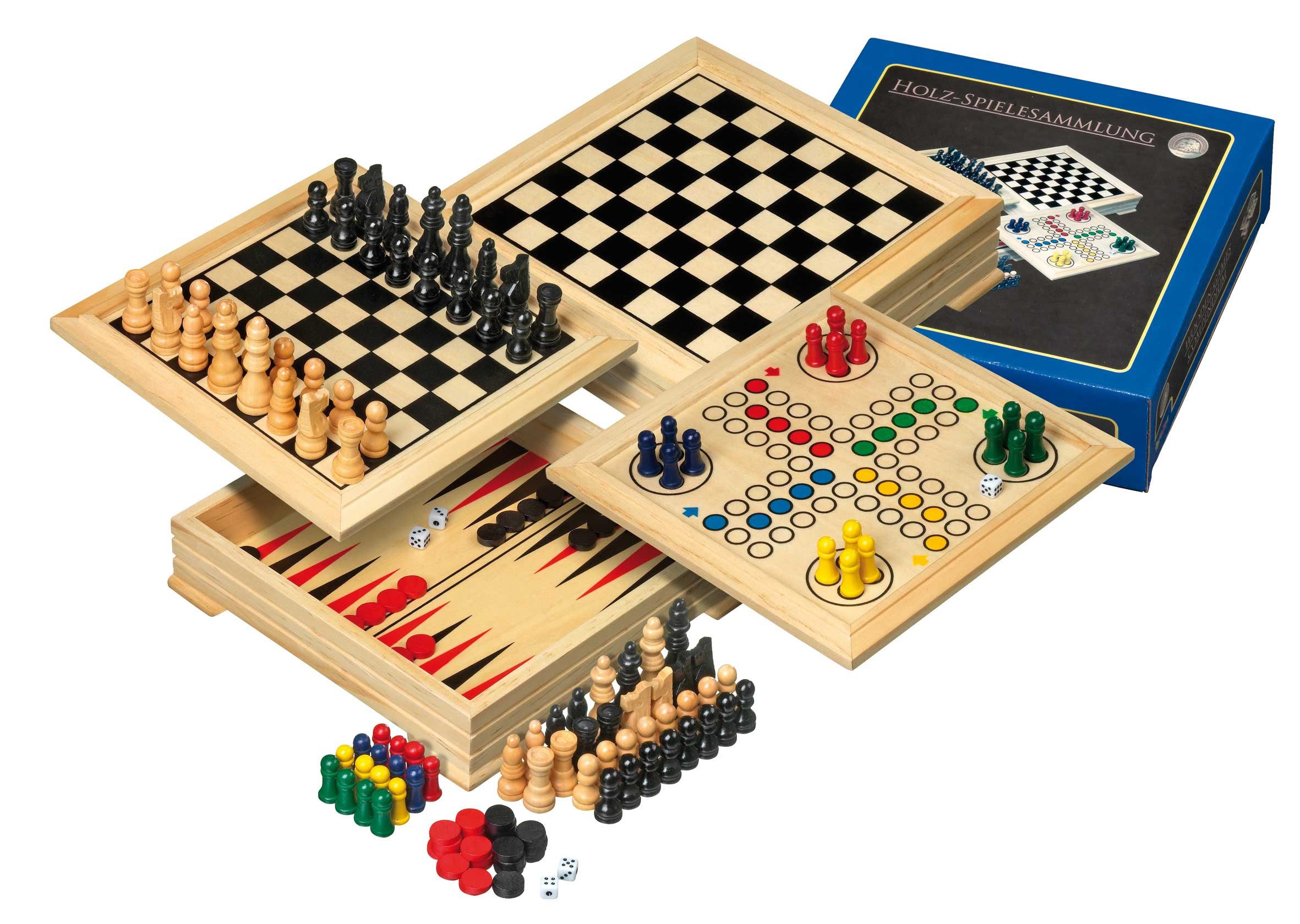 Philos Travel Wooden Game Compendium - 20cm (4 Games)