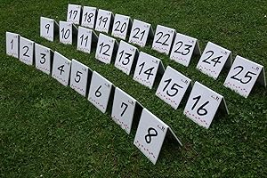 CALLIEWAY Agility Parcoursnummern/Rally Obedience Nummern/Zahlen - Set/Nummernschilder - durchnummeriertes Set 1-25