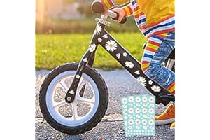 MVPACKEEY Daisy Bike Stickers, 2pcs Waterproof Daisy Flower Bicycle Stickers, White, PVC, Suitable for Bicycle, Car, Suitcase, Mobile Phone
