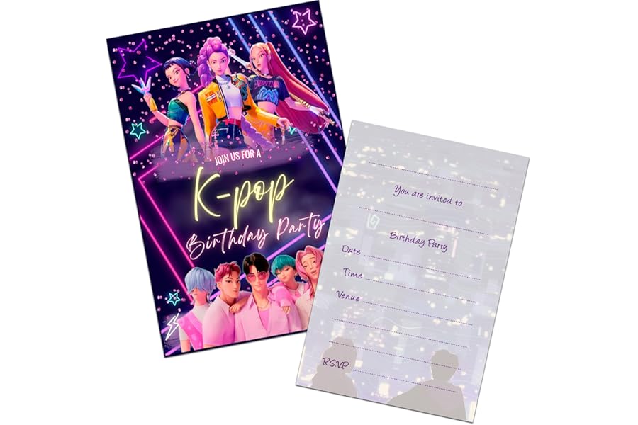 Pop Party Invites Birthday Invitations & Envelopes (WRITE ON) New (30 with envelopes)