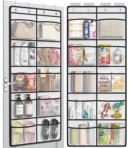 Fixwal 5-fach Tür-Organizer Aus Transparentem PVC – 11,3 Kg Tragkraft, 149,6 X 30 Cm, Für Kleinteile Im Bad, Kinderzimmer & Küche