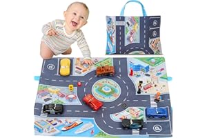 Aolso Auto Macchinine per Bambini 3 Anni, Set di 13 Macchinine con Borsa Portaoggetti, Camion Giocattolo Regali per Bambini Ragazzo Ragazza