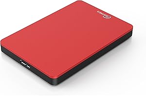 Sonnics 500GB Rot Externe tragbare Festplatte USB 3.0 super schnelle Übertragungsgeschwindigkeit für den Einsatz mit Windows PC,Mac, Xbox ONE und PS4 Fat32
