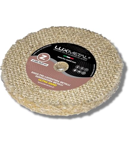 Lux Metal Polierscheibe 150 Mm – Baumwolle/Sisal Grob, Für Metall Wie Aluminium, Edelstahl & Chrom, Mit Loch 16 Mm, Für Bohrmaschine & Schleifbock