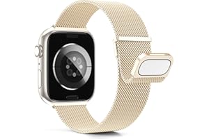 Higgs Métal Bracelet Compatible avec Bracelets Apple Watch 40mm 41mm 38mm 44mm 42mm Ultra 2 49/46/45mm Femme,Bracelet Double Magnétique pour iWatch Series 10 9 SE(se 2) 8 7 6 5 4 3 2 1, Metal Milanais