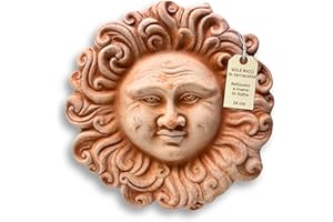 Toocook Sole in ceramica artigianale da parete per arredo e decorazione casa Idea Regalo Realizzato in Terracotta Artigianalmente, Made in Italy (Sole Ricci 24 cm)