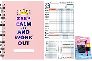 FABULOUS PLANNING Registro de entrenamiento Gimnasio XL & XS Gym, Fitness y Training Diario,Establecer metas, 1000 ejercicios, diario premium. (X-LARGE (A5), rosa "Keep Calm and Workout Out")