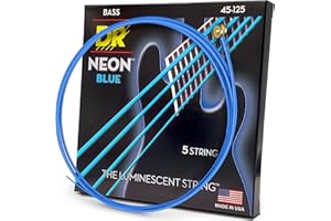 DR Strings Hi-Def Neon Blue Bass 5 cuerdas de tamaño mediano