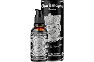 ‎CHARLEMAGNE Charlemagne Bartöl Herren - 30 ml, Tabak-Vanille Duft - Veganes Bartöl ohne Chemie & für empfindliche Haut - Regt Bartwachstum an & Anti-Glanz - Bart Styling & Bartwuchsmittel Männer