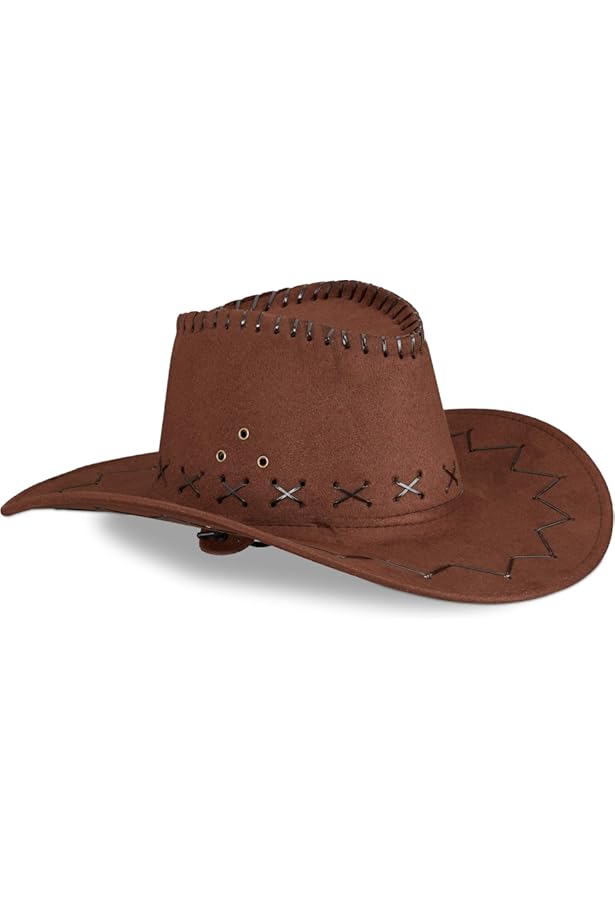 Klassieke suède cowboyhoed met brede rand