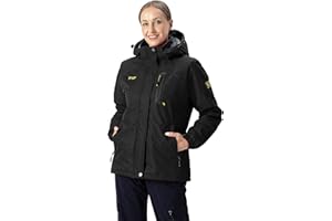 Rdruko Womens Waterproof Jacket Thermal Fleece Lined Windproof Outdoor Walking Hiking Skiing Snowboarding Winter Coat with Detachable Hood