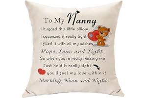Hasodeo To My Nanny Gifts from Grandchildren Cushion Cover for Nanny Decoration Keepsake Gifts for Nanny Mother's Day Birthday Idea (Nanny-B)