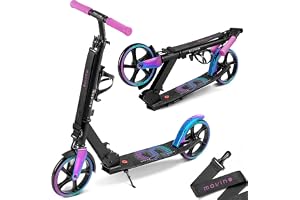 Movino Infinity Scooter för barn och vuxna, hopfällbar, 200 mm stora hjul, flaskhållare, bärrem