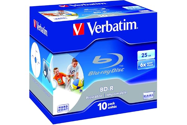 Verbatim 43713 BD-R couche unique 6X 25 Go Surface imprimable avec boîtier plastique de 10