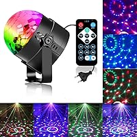 Zacfton Mini LED Lichteffekte Disco Licht Party Licht Bühnenbeleuchtung 3W RGB Sprachaktiviertes Kristall Magic Ball…