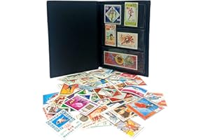 IMPACTO COLECCIONABLES – Collezione 100 francobolli a tema Giochi Olimpici con album incluso (14x18x1cm) | Eleva la tua collezione filatelica con autentici francobolli in un album compatto ed elegante