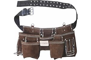 VORX BOLTWORK Leather Tool Pouch Nail Pouch PRO Heavy Bag Organizer Hands Tools with Adjustable Waist Nylon Belt Metal Buckle to fit Small to XXL Waist Size, 1% of Sale Value Will be Donated to Hospital