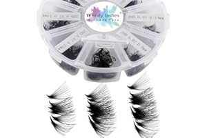 WENDY LASHES Pestañas Volumen Ruso 20D C Curl 0.07mm 500 Fans Prefabricadas Extensiones de Pestañas Mixed 9-16mm de Naturales Premade Volume Fans Pestañas Profesionales Ventiladores(500-20D-0.07-C-9-16)