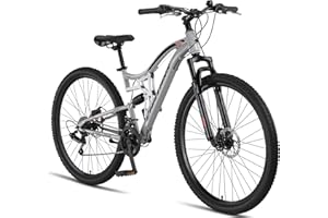 Chillaxx Bicicleta de montaña Falcon Premium de 24,26,27,5 y 29 pulgadas, bicicleta para niños, niñas, mujeres y hombres, freno de disco, cambio de 21 marchas, suspensión completa