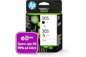 305 2-pack svart/tri-färgad original bläckpatron (6ZD17AE) | Kompatibel med HP DeskJet 2700-serien, 4100, HP Envy 6020-serien, 6030, 6420, 6430, 100 sidor (6ZD17AE)