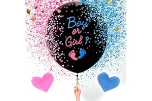 GOGOU Palloncini Baby Shower Boy or Girl, 2 pezzi 90 cm Baby Gender Reveal Palloncini, Ragazzo o Ragazza Gender Reveal Party Palloncini, Con Coriandoli per Palloncini Nascita Bimbo Party Decorazione