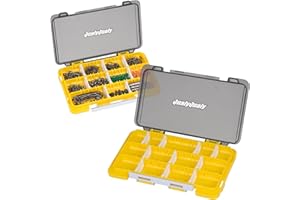 QualyQualy 4 Pièces Boîte à Pêche Boîte de Rangement étanche en Plastique Pêche Accessoires Boîtes de Rangement à 10 Compartiments pour Appâts de Pêche pour Leurres (Jaune, 2 Pièces)