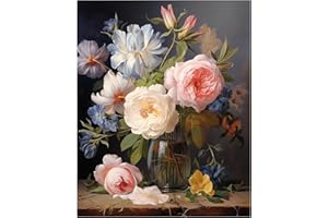 Mafenr Art Fleurs Peinture Numero Adulte, Kits de Peinture au Numéro, Fleur Coloriage Par Numéro Pour La Décoration De La Maison (40x50 cm)