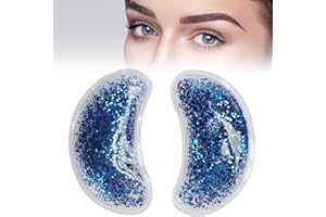 HURRISE Masque Pour Les Yeux En Gel, Pack De Glace Pour Les Soulage Les Yeux Réutilisable Pour La Thérapie Par Le Froid Chaud,Soulagement Pour Coussins Thermiques Chaud Et Froid Fatigués(Bleu)