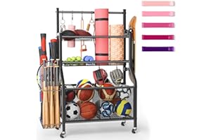 BBTEQEKN Yoga Matte Regal, Yogamatte Organizer für Hanteln, Faszienrolle, Kettlebell und Yoga Block, Zuhause und Fitnessstudio Lagerregal Sportgeräte standregal