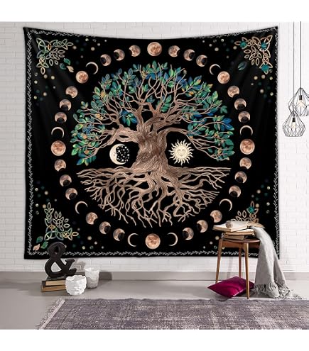 Tenture Murale Automne Forêt Feuilles Jaunes - 180 X 230 Cm - Polyester Doux - Décoration Chambre, Salon, Dortoir