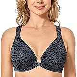 Delimira Women's Front Fastening Unlined Plus Size Underwired Support Racer Back Bra