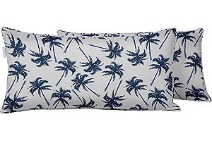 Vargottam Indoor/Outdoor Polyester Fabric Lumbar Pillow Cover, All-Weather Waterproof Rectangular Cushion Case for Patio Furniture, 16" x 24" Set of 2 - Tree-24