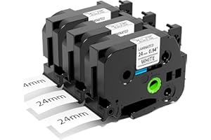 Aken TZ-251 24mm Nastro Etichette Compatibile con Brother TZe 24mm TZe-251 TZe251 Nero su Bianco Casette per Brother P touch Cube P700 2430 D600 9700PC P750W P900, 3Pz