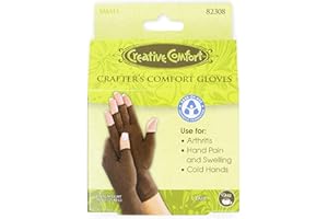 Dritz Creative Crafter's Comfort Gloves 1 Pair, Small, Cotton, Brown, 2 Count (Pack of 1)