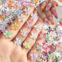 Huoflame 3D Blumen-Nagelcharms – 50 Stück, Eistransluzent, Aus Harz, Für Gel-Nägel & DIY