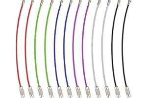 Wisdompro Draht Schlüsselanhänger Bunt 12 Stück, Schlüsselringe Edelstahl 11 cm, Schlüsselring Groß für Aufhängen Kofferanhänger, Schlüssel, Puppe, Ausweishülle 4"-12Pack”