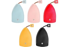 VODUNS Portachiavi Auto 5 Pezzi Colore Multiplo Portachiavi a Scomparsa, Pelle PU Materiale Grande Capacità Custodia Chiavi con Tracolla Elastica Regolabile per Donna Uomo Chiavi Auto Ospitare Proteggere