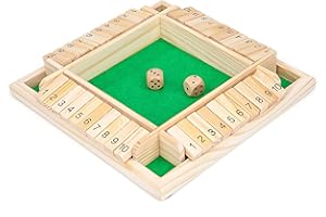 WISPLYE Shut The Box Jeu Plateau en Bois, Familiaux Traditionnels Jouets 1 à 4 Joueurs Jeux Mathématiques avec 2 Dés, Jeux Voyage pour Enfants et Adultes 3 4 5 Ans